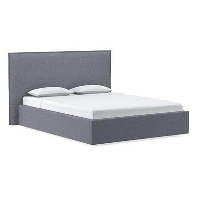 Rem Flange One Box Bed Frame W/ Headboard No Tufting Non-Clearance Yarn Dyed Linen Weave Graphite Non-Clearance